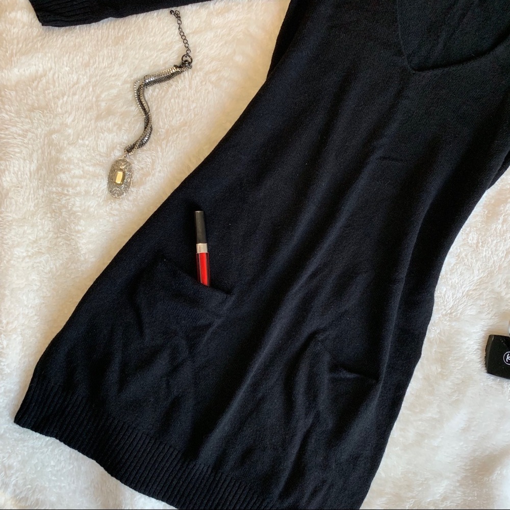 ☀️sale! {EXPRESS} Black 3/4 Sleeve Sweater Dress - Picture 5 of 6